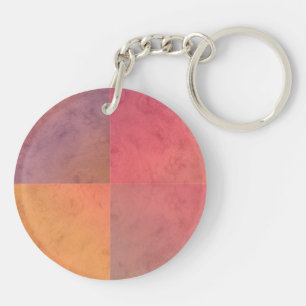 Rosa Gelbe geometrische Wasserfarbe Kunst Schlüsselanhänger
