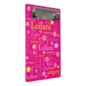 Rosa gelbe grafische Blume Sondermädchen Leilani Mini Klemmbrett (Schrägansicht)