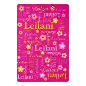 Rosa gelbe grafische Blume Sondermädchen Leilani Mini Klemmbrett (Rückseite)