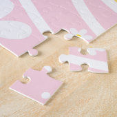 Rosa Gelbe Groovy Retro Sunshine 60er Daisy Floral Puzzle (Seite)