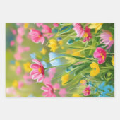 Rosa Gelbe Grüne Blume Fields 2025 Geschenkpapier Set (Vorderseite 3)