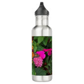 Rosa Gelbe grüne Lantana mit Schmetterling Edelstahlflasche (Rechts)