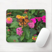Rosa Gelbe grüne Lantana mit Schmetterling Mousepad (Mit Mouse)