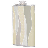 Rosa gelbe, grüne Streifen Abstrakte Waves Name Flachmann (Links)