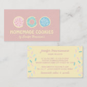 Rosa Gelbe Kekse Doughnut Sweet Leckereien Visitenkarte (Vorne/Hinten)