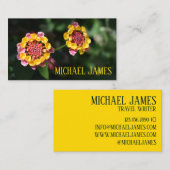 Rosa Gelbe Lantana Blume Blumengarten Foto Visitenkarte (Vorne/Hinten)