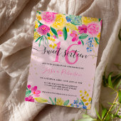 Rosa gelbe, leuchtend blumengoldene Schrift Sweet Einladung