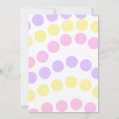 Rosa gelbe, Lila Pastel Girl Dusche Einladung (Rückseite)