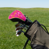 Rosa gelbe Mädchen nennen Elouise stars pattern Golf Headcover (In SItu)