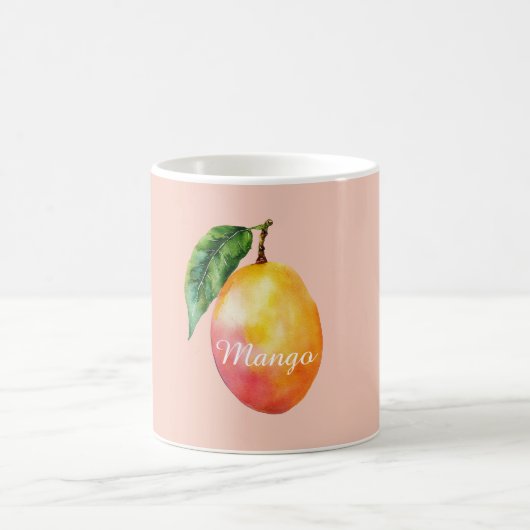Rosa gelbe Mango Frucht Kaffeetasse (Mittel)