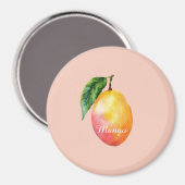 Rosa Gelbe Mango Frucht Magnet (Vorderseite/Rückseite)