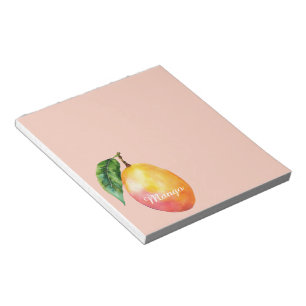 Rosa gelbe Mango Frucht Notizblock