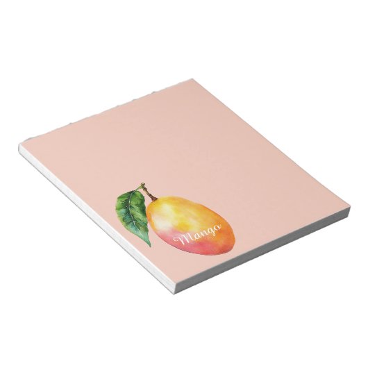 Rosa gelbe Mango Frucht Notizblock (angewinkelt)
