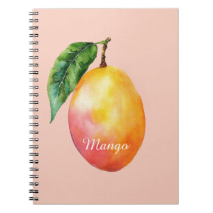 Rosa gelbe Mango Frucht Notizblock
