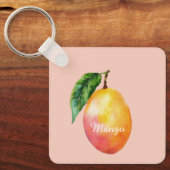 Rosa gelbe Mango Frucht Schlüsselanhänger (Vorderseite)