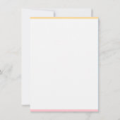 Rosa Gelbe, moderne, handgeschriebene Namensvorlag Mitteilungskarte (Rückseite)