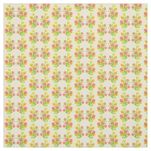 Rosa Gelbe Mohnblüte Blume Stoff (Muster)