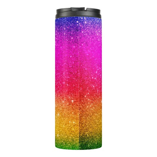 Rosa Gelbe Mongram-Regenbogenhalbmesser Thermosbecher (Rückseite)