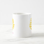 Rosa Gelbe Mongram Sonnenblume Schmetterlinge Kaffeetasse (Mittel)