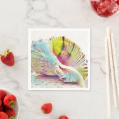 Rosa gelbe Muscheln Aquarell Papier Napkin Serviette (Beispiel)