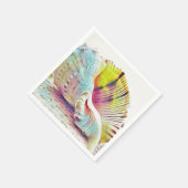 Rosa gelbe Muscheln Aquarell Papier Napkin Serviette (Ecke)