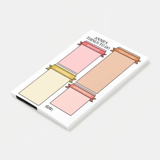 Rosa gelbe Niedliche Multifunktionsleisten-Etikett Post-it Klebezettel (angewinkelt)