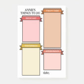 Rosa gelbe Niedliche Multifunktionsleisten-Etikett Post-it Klebezettel (Vorderseite)