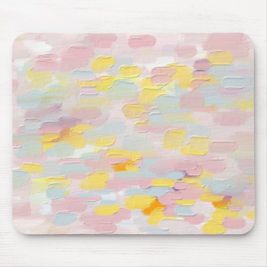 Rosa gelbe Ölbürste. Modernes abstraktes niedlich Mousepad (Vorne)