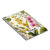Rosa Gelbe Orchidee Blume Notizblock (Rechte Seite)