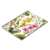 Rosa Gelbe Orchidee Blume Notizblock (Linke Seite)