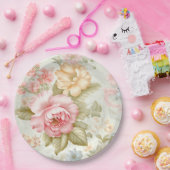 Rosa gelbe Papierplatte Pappteller (Party)