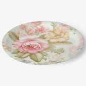 Rosa gelbe Papierplatte Pappteller (Schrägansicht)