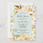 Rosa Gelbe Pastell Florals Brautparty Einladung (Vorderseite)