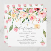 Rosa Gelbe Peonies Rose Blumenbestätigung Einladung (Vorne/Hinten)