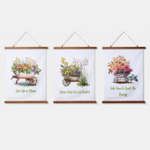 Rosa Gelbe Pfirsichfarben Blume Rallenfässer Wandteppich Mit Holzrahmen (Dreifach)