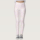 Rosa Gelbe Polka Leggings - Dazzstil (Vorderseite)