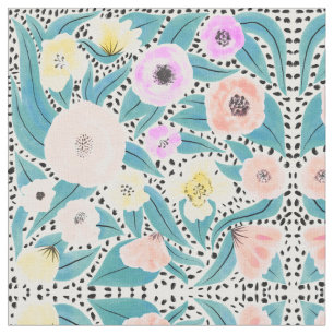 Rosa Gelbe Polka Punkte Wasserfarbmuster Stoff