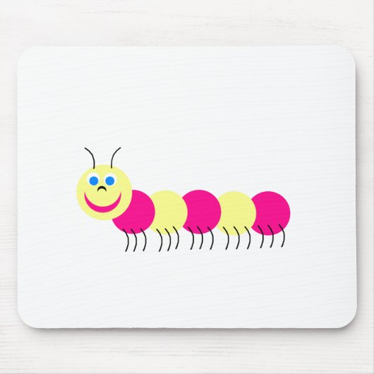 rosa gelbe Raupe Mousepad (Vorne)