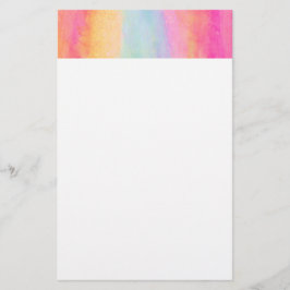 Rosa Gelbe Regenbogen Abstrakte Streifen Briefpapier