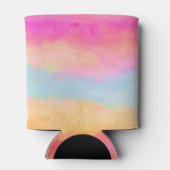 Rosa Gelbe Regenbogen Abstrakte Streifen Dosenkühler (Rückseite)