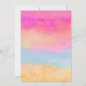 Rosa Gelbe Regenbogen Abstrakte Streifen Geburtsta Einladung (Rückseite)