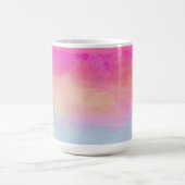 Rosa Gelbe Regenbogen Abstrakte Streifen Kaffeetasse (Mittel)