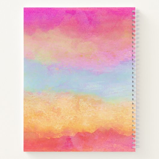 Rosa Gelbe Regenbogen Abstrakte Streifen Notizblock (Rückseite)