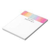 Rosa Gelbe Regenbogen Abstrakte Streifen Notizblock (Rotiert)
