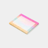 Rosa Gelbe Regenbogen Abstrakte Streifen Post-it Klebezettel (angewinkelt)