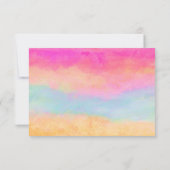 Rosa Gelbe Regenbogen Abstrakte Streifen RSVP Karte (Rückseite)