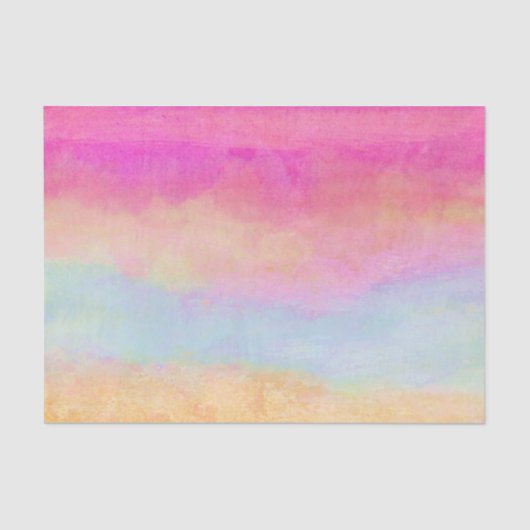 Rosa Gelbe Regenbogen Abstrakte Streifen Seidenpapier (Vorderseite)