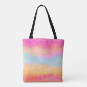 Rosa Gelbe Regenbogen Abstrakte Streifen Tasche (Rückseite)