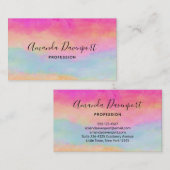 Rosa Gelbe Regenbogen Abstrakte Streifen Visitenkarte (Vorne/Hinten)