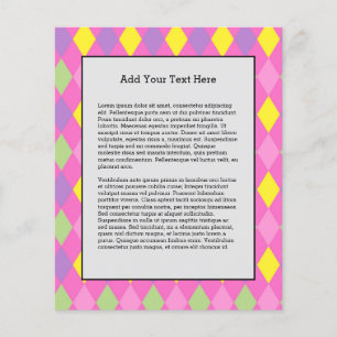 Rosa Gelbe Rhombusse Geometrisches Harlequin Flyer